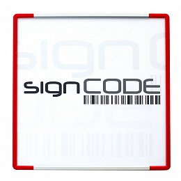 Orientační tabulka SignCode s plexi panelem, červená