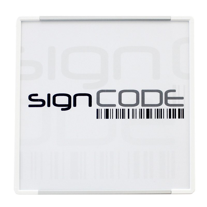 Orientační tabulka SignCode s plexi, bílá, 210x800 mm
