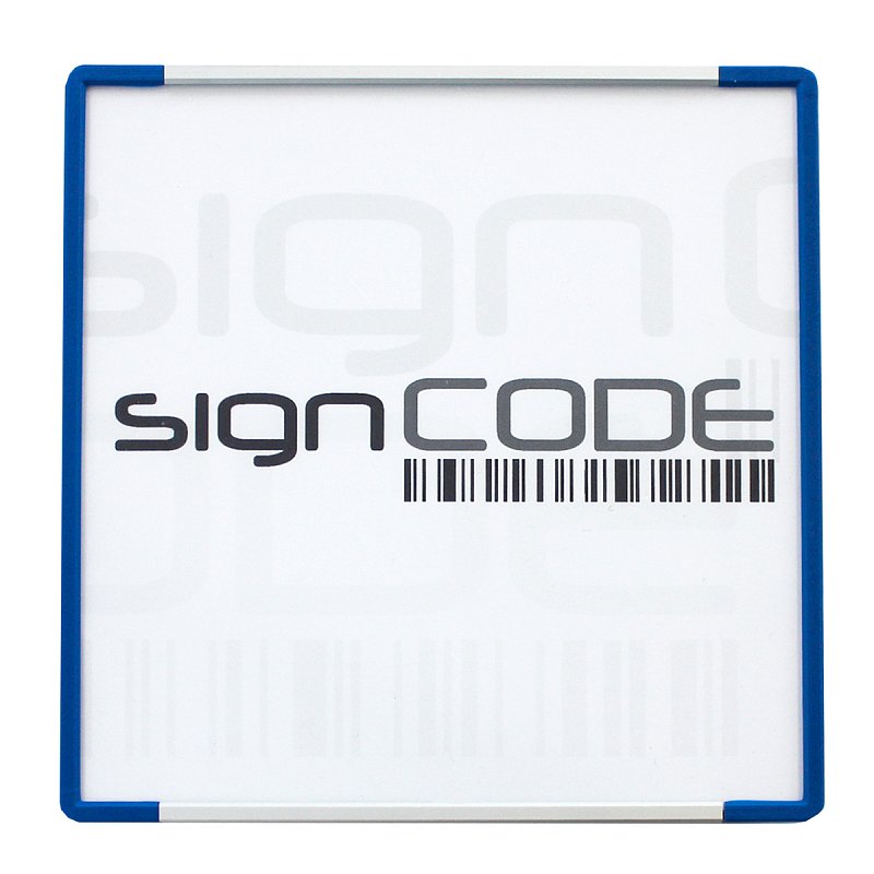 Orientační tabulka SignCode s plexi, modrá 210x800 mm