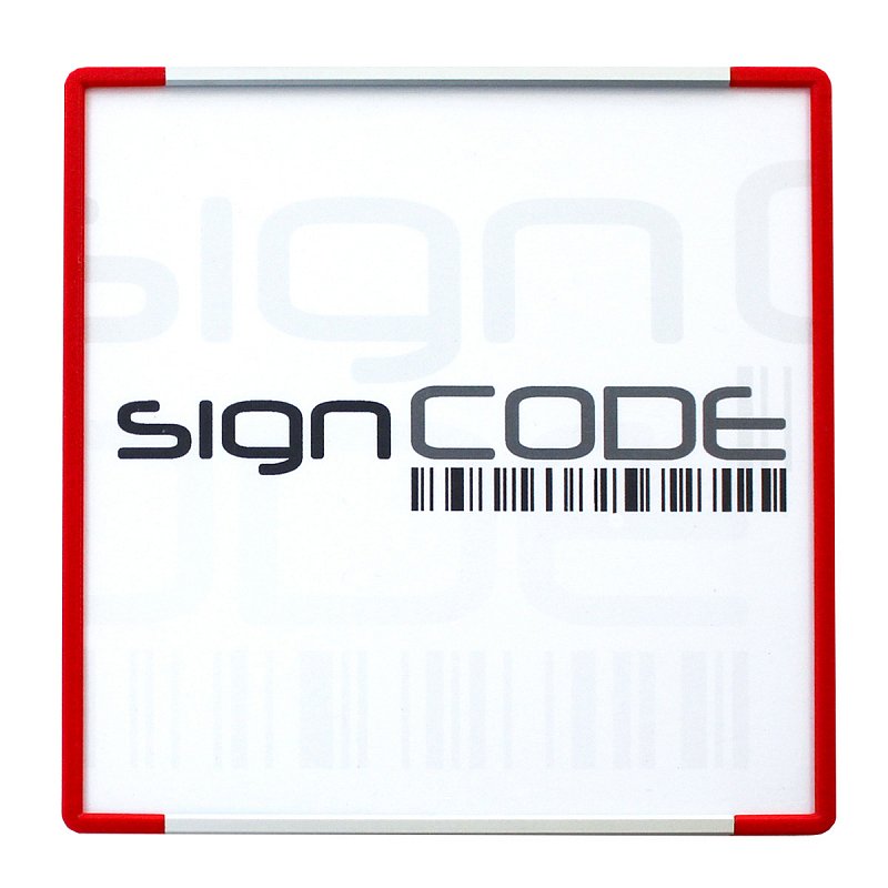 Orientační tabulka SignCode s plexi, červená 65x297 mm