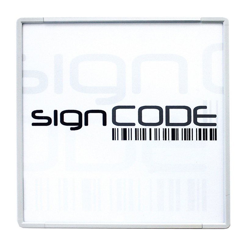 Orientační tabulka SignCode s plexi panelem, světle šedá, 297x600 mm