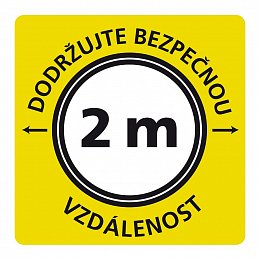 Podlahová samolepka, čtverec - Dodržujte bezpečnou vzdálenost