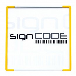 Orientační tabulka SingCode s plexi panelem, žlutá