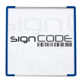 Orientační tabulka SignCode s plexi panelem, modrá